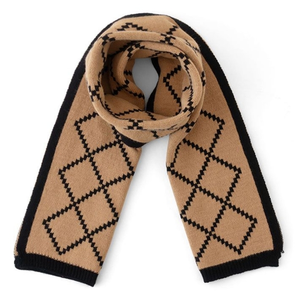 Paris Winter Diamond Check Thick Scarf for Men and Women - Picture 2 of 9